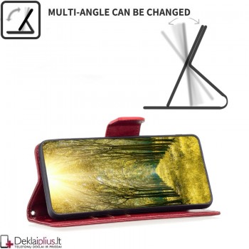 Dirbtinės odos atverčiamas dėklas su skyreliais - raudonas (Sony Xperia 10 III) Dirbtinės odos atverčiamas dėklas su skyreliais - raudonas (Sony Xperia 10 III)